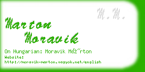 marton moravik business card